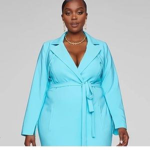 Fashion to Figure plus size 4X turquoise blazer dress
